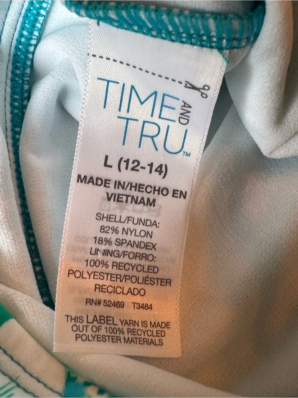 Time And Tru Teal Floral Halter One-Piece Top L NWOT - Picture 4 of 5